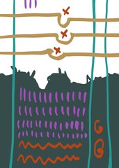Abstract image for printing. Picture for modern interiors. The picture is painted by hand on a tablet. © neurostructure