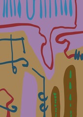 Abstract image for printing. Picture for modern interiors. The picture is painted by hand on a tablet. © neurostructure