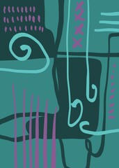 Abstract image for printing. Picture for modern interiors. The picture is painted by hand on a tablet. © neurostructure