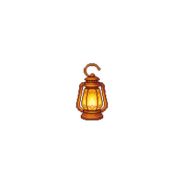 Pixel art glowing lantern game icon new