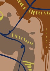 Abstract image for printing. Picture for modern interiors. The picture is painted by hand on a tablet. © neurostructure