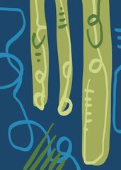 Abstract image for printing. Picture for modern interiors. The picture is painted by hand on a tablet. © neurostructure