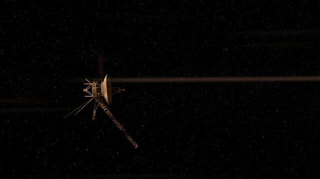Voyager in space. 3d animation