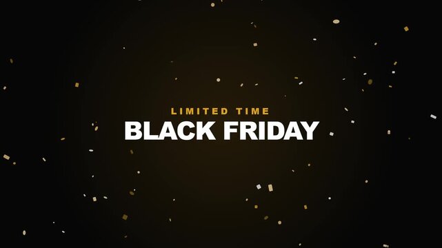 Black Friday Gold Confetti Burst Animation for Celebration Sale Promotion