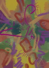 Abstract image for printing. Picture for modern interiors. The picture is painted by hand on a tablet. © neurostructure