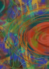 Abstract image for printing. Picture for modern interiors. The picture is painted by hand on a tablet. © neurostructure
