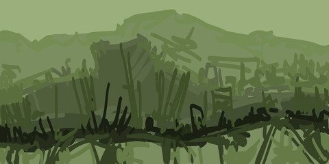Abstract image for printing. Picture for modern interiors. The picture is painted by hand on a tablet. © neurostructure