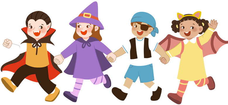 Kids in halloween costume