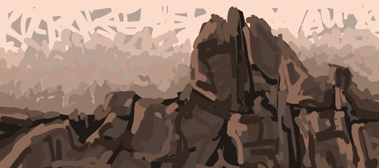 Abstract image for printing. Picture for modern interiors. The picture is painted by hand on a tablet. © neurostructure