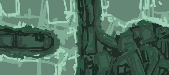 Abstract image for printing. Picture for modern interiors. The picture is painted by hand on a tablet. © neurostructure
