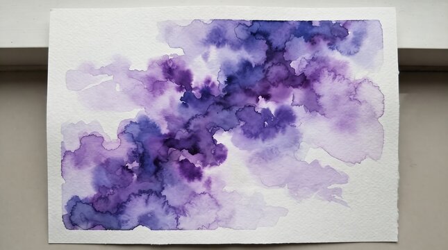 A delicate wash of purple hues an abstract watercolor exploration of texture light and the evocative power of color in modern artistic expression