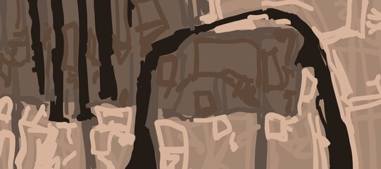 Abstract image for printing. Picture for modern interiors. The picture is painted by hand on a tablet. © neurostructure