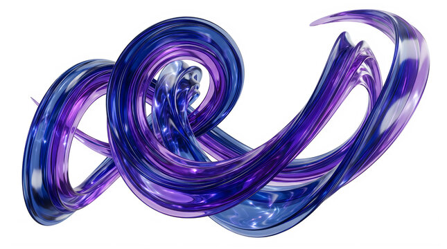 Colorful abstract snake shape with purple and blue shades on dark background