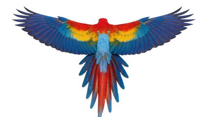 Vibrant scarlet macaw with spread wings, isolated on transparent background © Veaceslav
