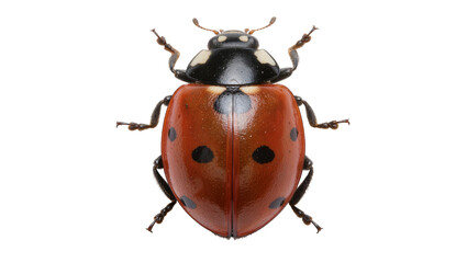 Red ladybug with black spots, isolated on transparent background © Veaceslav