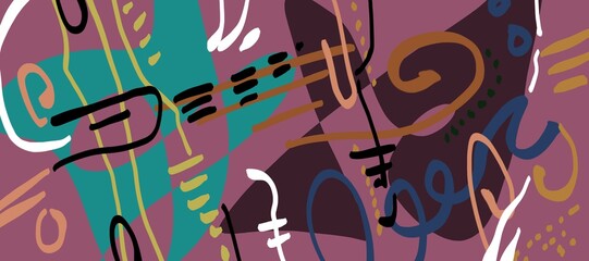 Abstract image for printing. Picture for modern interiors. The picture is painted by hand on a tablet. © neurostructure