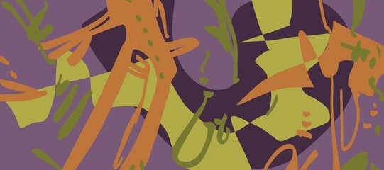 Abstract image for printing. Picture for modern interiors. The picture is painted by hand on a tablet. © neurostructure