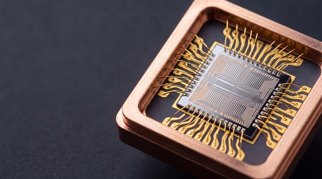 Macro View of Superconducting QPU Silicon Quantum Processor Chip