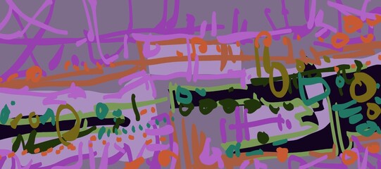 Abstract image for printing. Picture for modern interiors. The picture is painted by hand on a tablet. © neurostructure