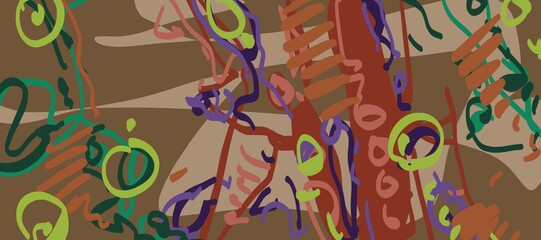 Abstract image for printing. Picture for modern interiors. The picture is painted by hand on a tablet. © neurostructure