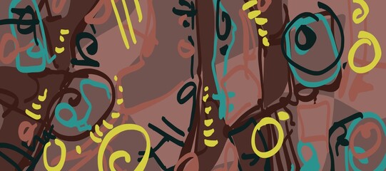 Abstract image for printing. Picture for modern interiors. The picture is painted by hand on a tablet. © neurostructure