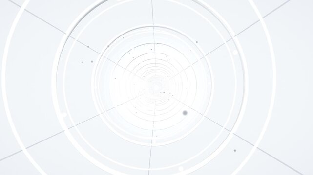 Seamless White Tunnel Loop with Concentric Circles and Digital