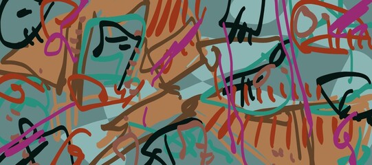 Abstract image for printing. Picture for modern interiors. The picture is painted by hand on a tablet. © neurostructure