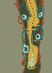 Abstract image for printing. Picture for modern interiors. The picture is painted by hand on a tablet. © neurostructure