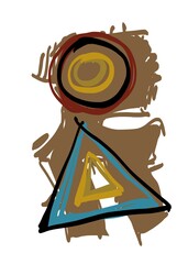 Abstract image for printing. Picture for modern interiors. The picture is painted by hand on a tablet. © neurostructure