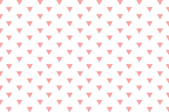 Seamless repeating light pink triangle geometric pattern with transparent background design.