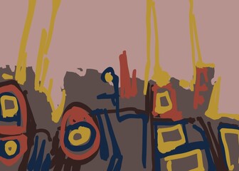 Abstract image for printing. Picture for modern interiors. The picture is painted by hand on a tablet. © neurostructure