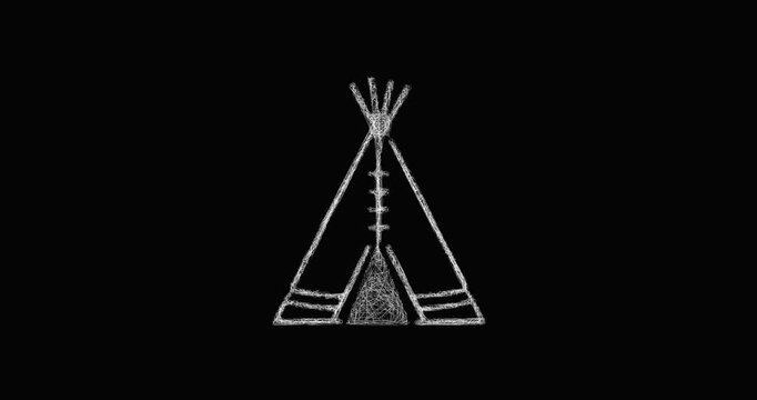 Sketch teepee icon animation - smooth progressive reveal
