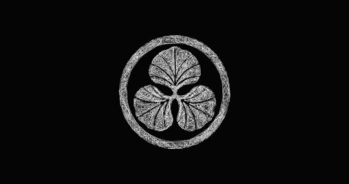 Sketch samurai crest icon animation - smooth progressive reveal