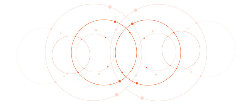 Vector with interconnected circles and dots illustration abstract background