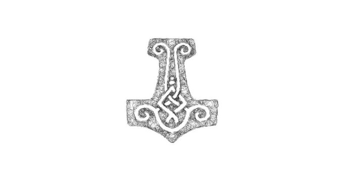 Sketch thor hammer icon animation - smooth progressive reveal