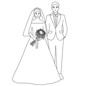 bride and groom with wedding rings