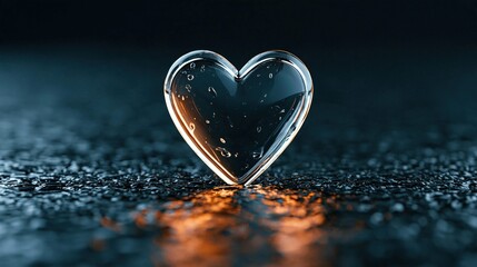 Fototapeta premium Romantic heart reflection symbolizes love and connection