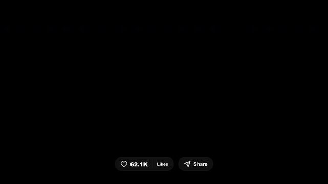 Bottom Player Social Likes and Share Buttons 4K Overlay