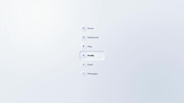 User interface menu design with navigation bar and list options for website development