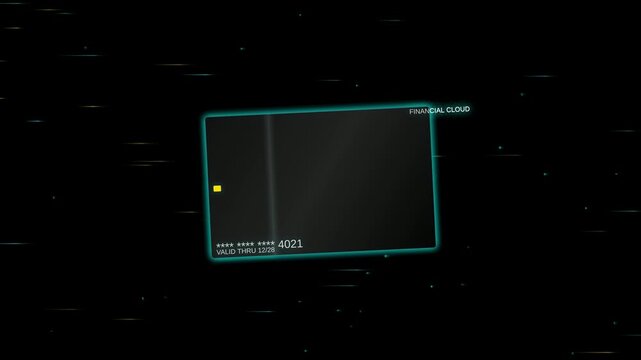 Futuristic HUD Element Rotation in Sci Fi Space Background with Data Overlay