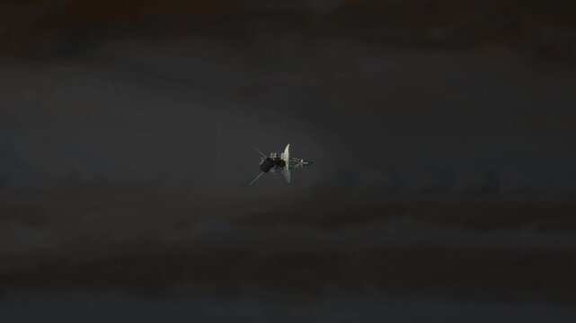 Voyager and jupiter. 3d animation