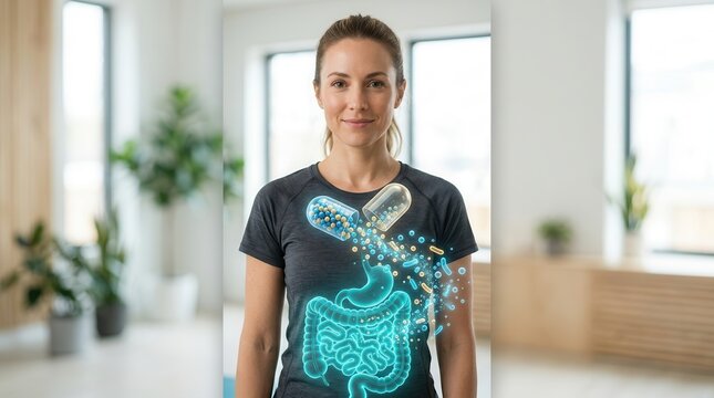 Probiotics supplement supporting gut microbiome and digestive health for optimal wellness.