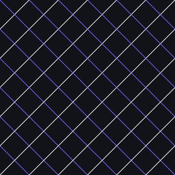 Seamless diagonal grid pattern with white and purple lines