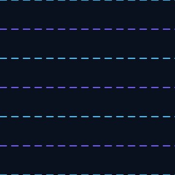 Neon dashed line pattern on dark background