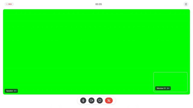 Video Conference 2 Members UI Green Screen 4K Overlay
