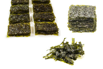 Nori seaweed isolated on white. © Nikolay
