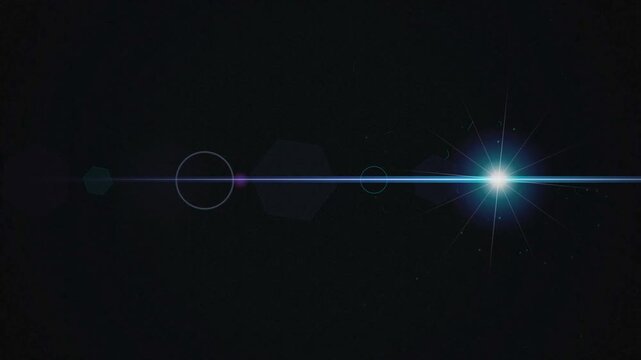 Anamorphic Blue Optical Lens Flare and Light Streak Overlay Animation