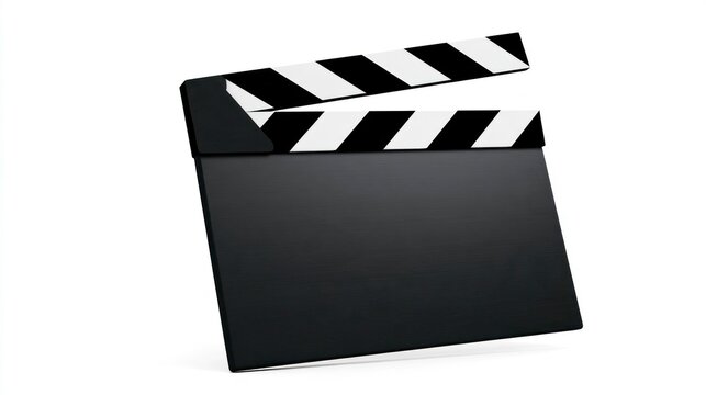Blank Movie Clapperboard Isolated on White Background