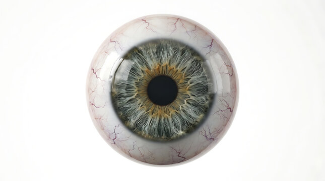 Close-up of a detailed human eye with intricate iris patterns and blood vessels visible in high resolution