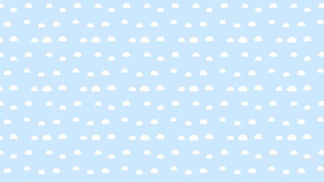 Seamless scrolling white cloud on sky blue pattern, looping animated background for video titles and streams, 4K 58 seconds